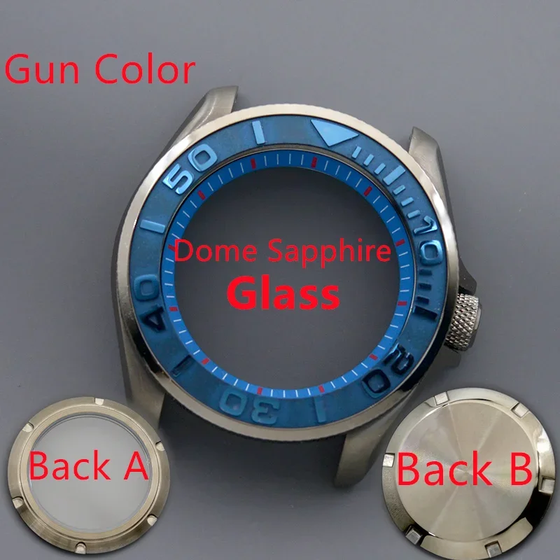 Men's Watch Case Fit NH34 NH35 NH36 Automatic Movement Sapphire Glass 200M Waterproof Gun Colour Case Design SKX007 SKX009 image 3