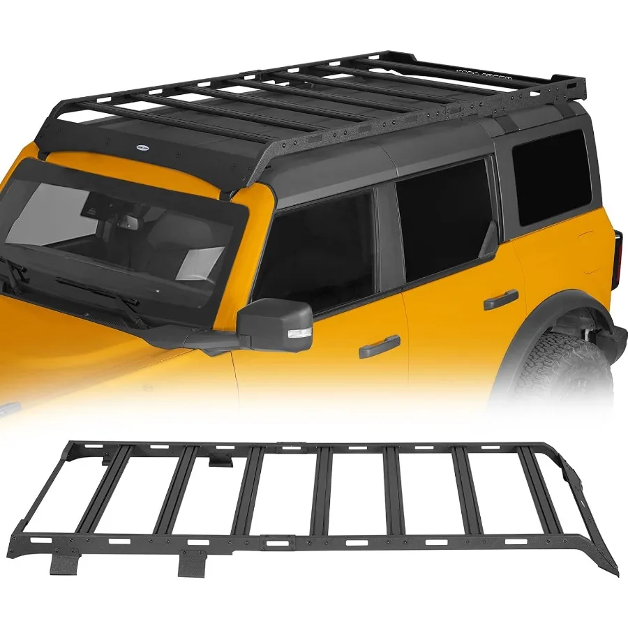 

Full Length Roof Rack Cargo Carrier Basket for 4Door Bronco Hardtop 20212025 Universal Luggage Storage with 800lbs Capacity Du