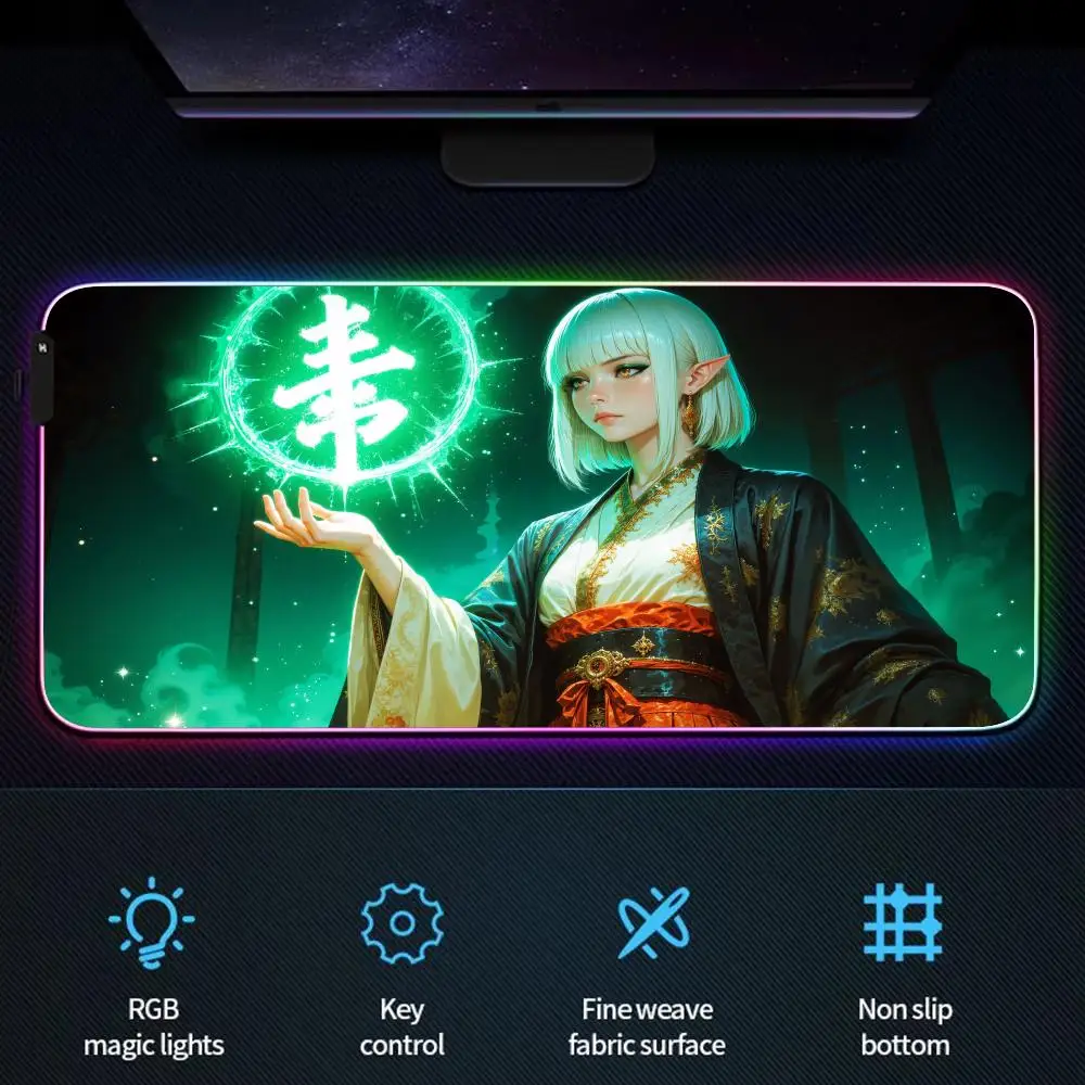

Коврик для мыши RGB Arcane Magic Array Witch игровой коврик резиновый противоскользящий настольный коврик со светодиодной подсветкой игровая клавиатура коврик для мыши геймер аксессуары для ПК