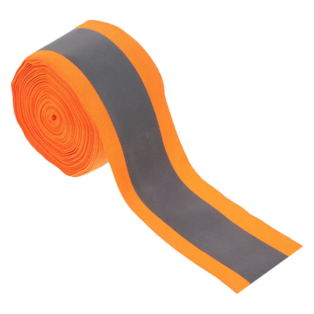 1 Roll Reflective Fabric Sew on Webbing Strip Safety Strip for Clothing Backpacks Visibility Enhancement High Visibility