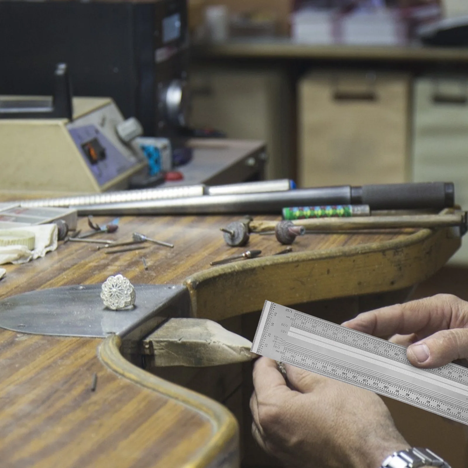 1Pcs Carpentry Ruler Stainless Steel Multifunctional Measuring Ruler Metal Woodworking Marking Tool Precision Layout