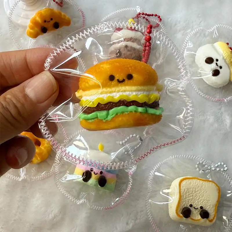 Lindo simulación de pan tostado, juguete para apretar, juguete de silicona para aliviar el estrés, Mini descompresión divertida, juguetes de rebote lento, regalos