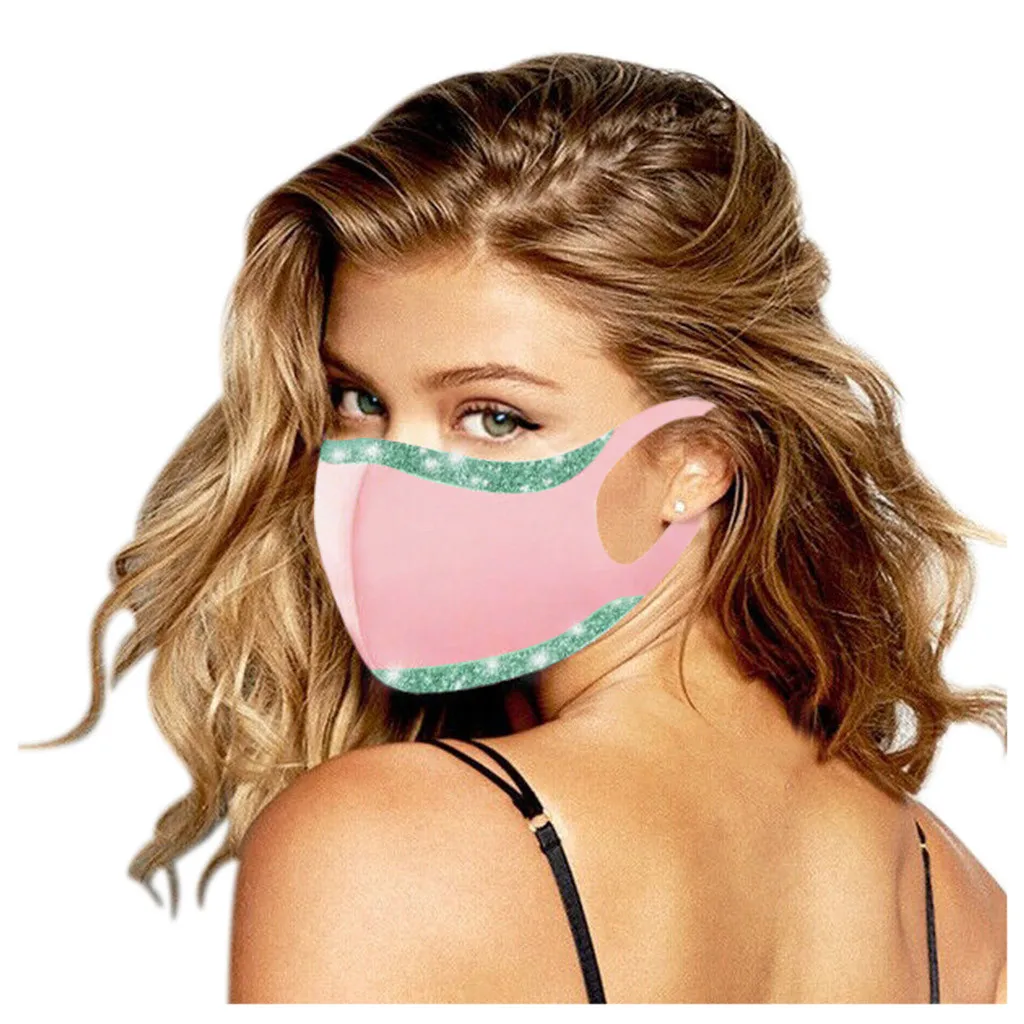 1PC Adult Sequins Windproof Reusable Printed Face Mask