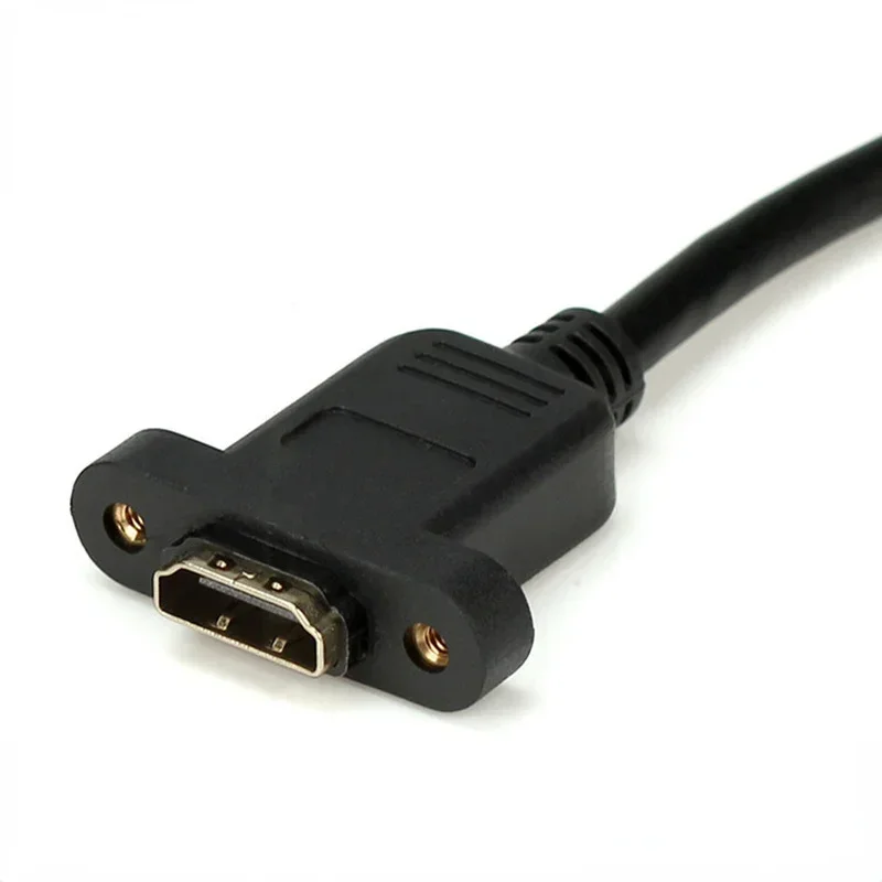 Extension Cable HDMI-compatible Male To Female with Screw Panel Mount Gold Plated Video Adaptor Connector 50cm 1FT 1080P HDTV