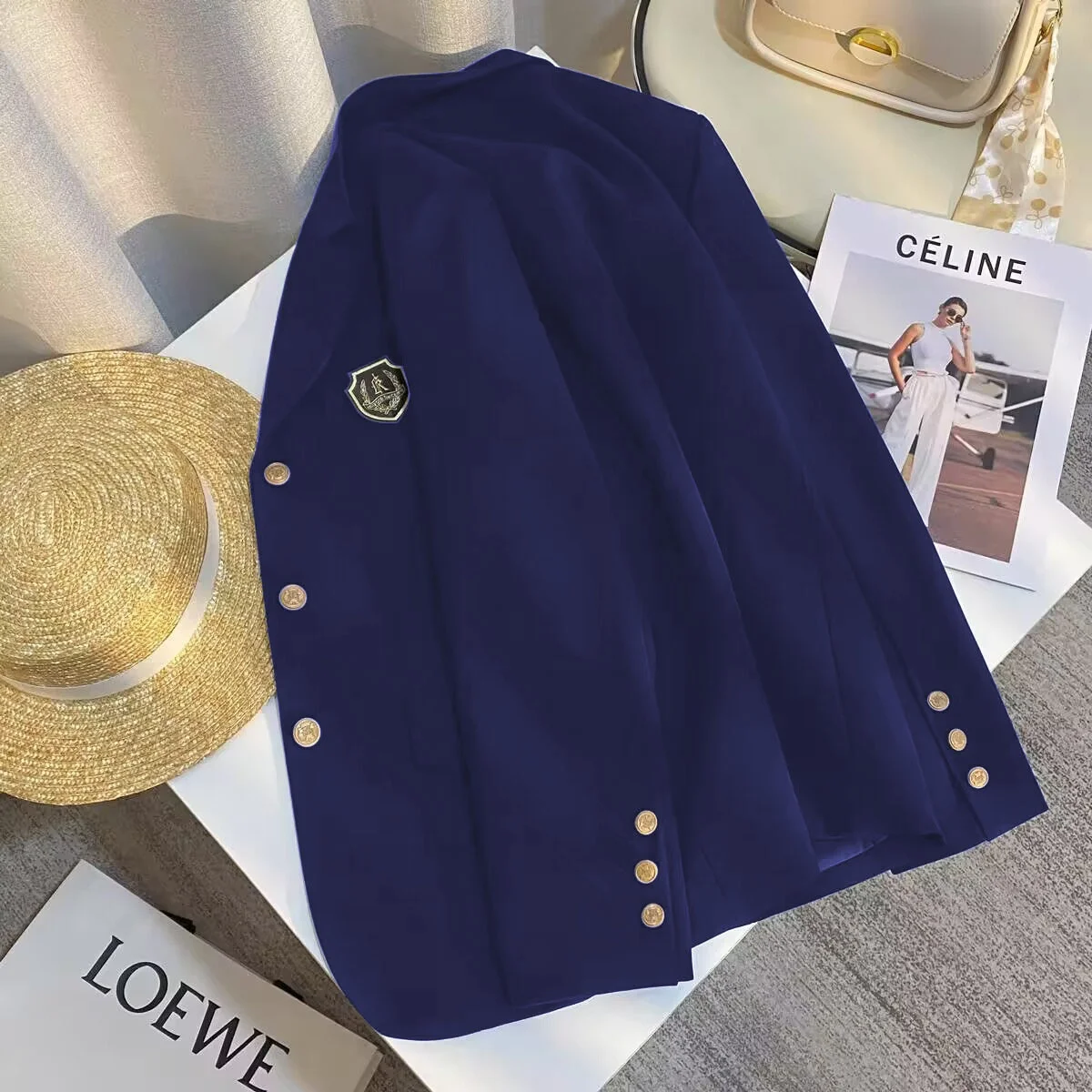 

Новое универсальное повседневное женское пальто 2025 года в корейском стиле для студентов, из тонкого полиэстера, со складками, универсальное, профессиональный деловой костюм