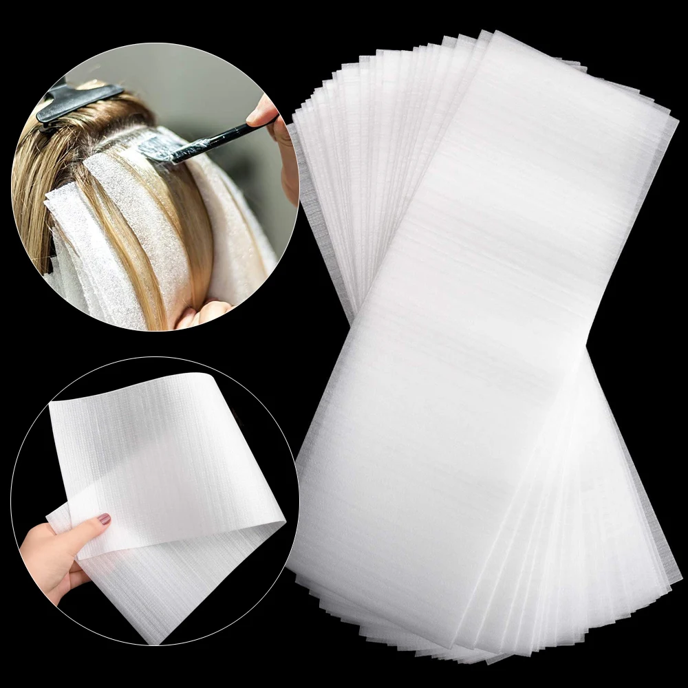 

Sdotter 50Pcs Reusable Foam Hair Wraps Dyeing Paper Professional Hair Coloring Sheet Highlighting Strips Salon Barber Hair Styli