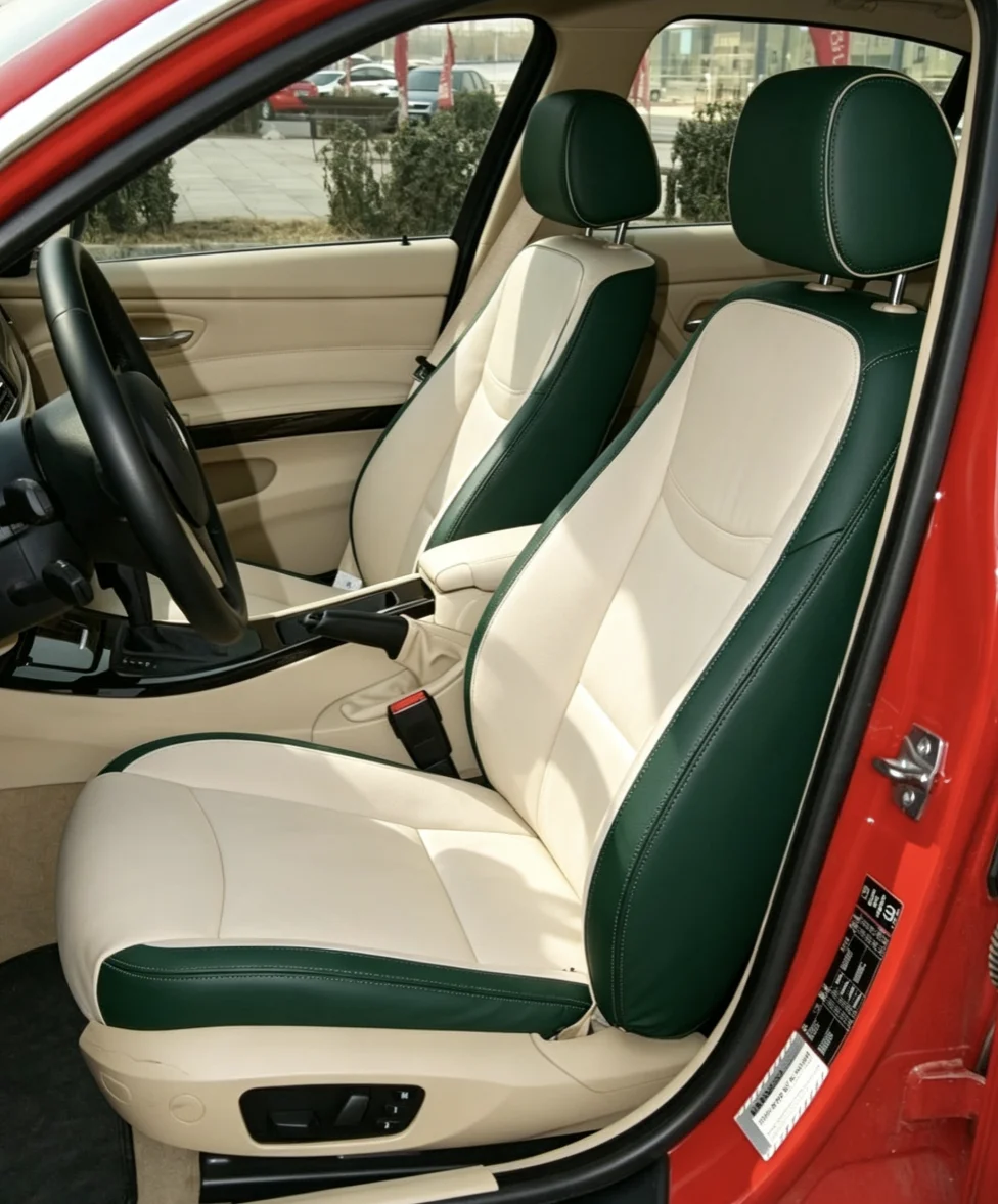 Für BMW E90 2005~2012 Maßgefertigte Autositzbezüge Luxuriöses Nappaleder 100% Passgenau Innenausstattung 360 ° Vollständige Abdeckung – Detail 4