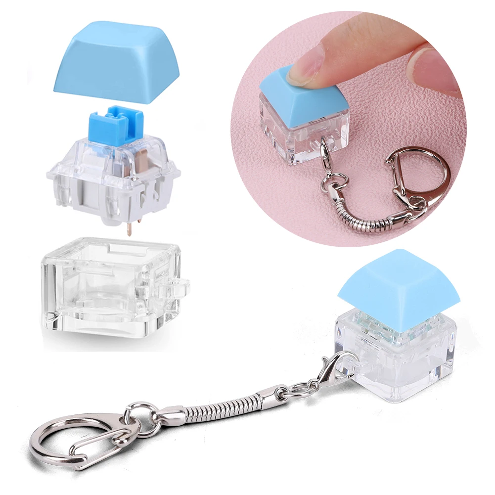 

Keyboard Fidget Keychain 1 Key Keyboard Decompression Toys DIY Button Stress Relief Gifts for Adult Gifts To Relief Pass Time