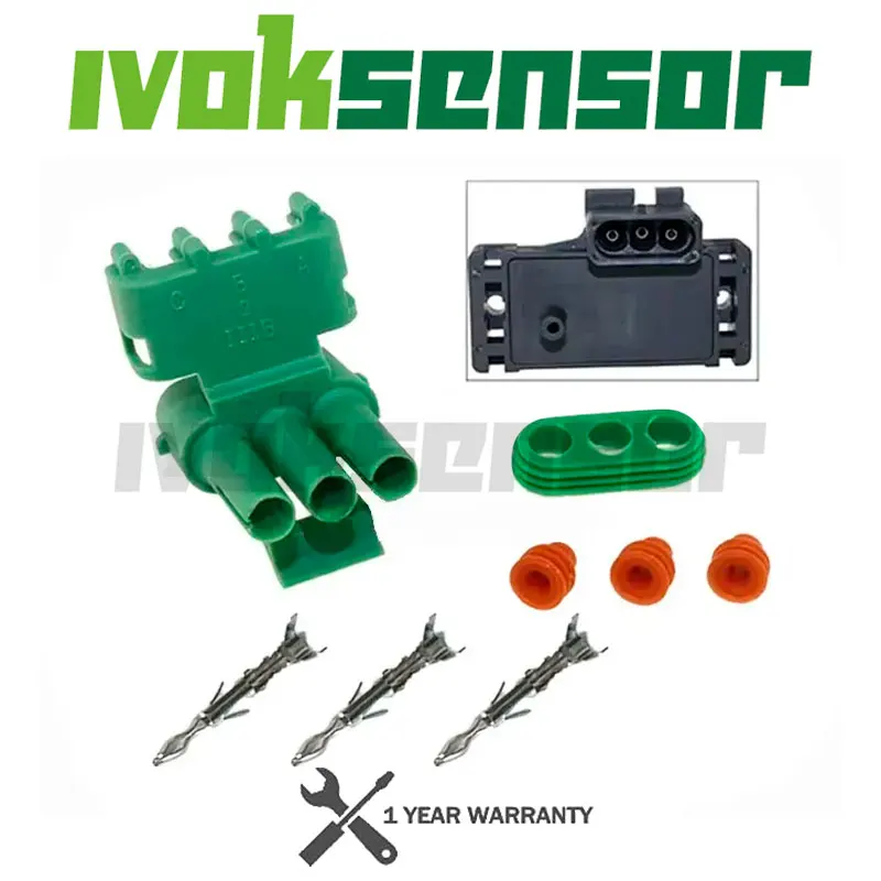 Electrical Connector Socket Female Plug Parts With Plugs Pins For GM DELPHI 1Bar 2Bar 3Bar 4Bar MAP Sensor Manifold Pressure