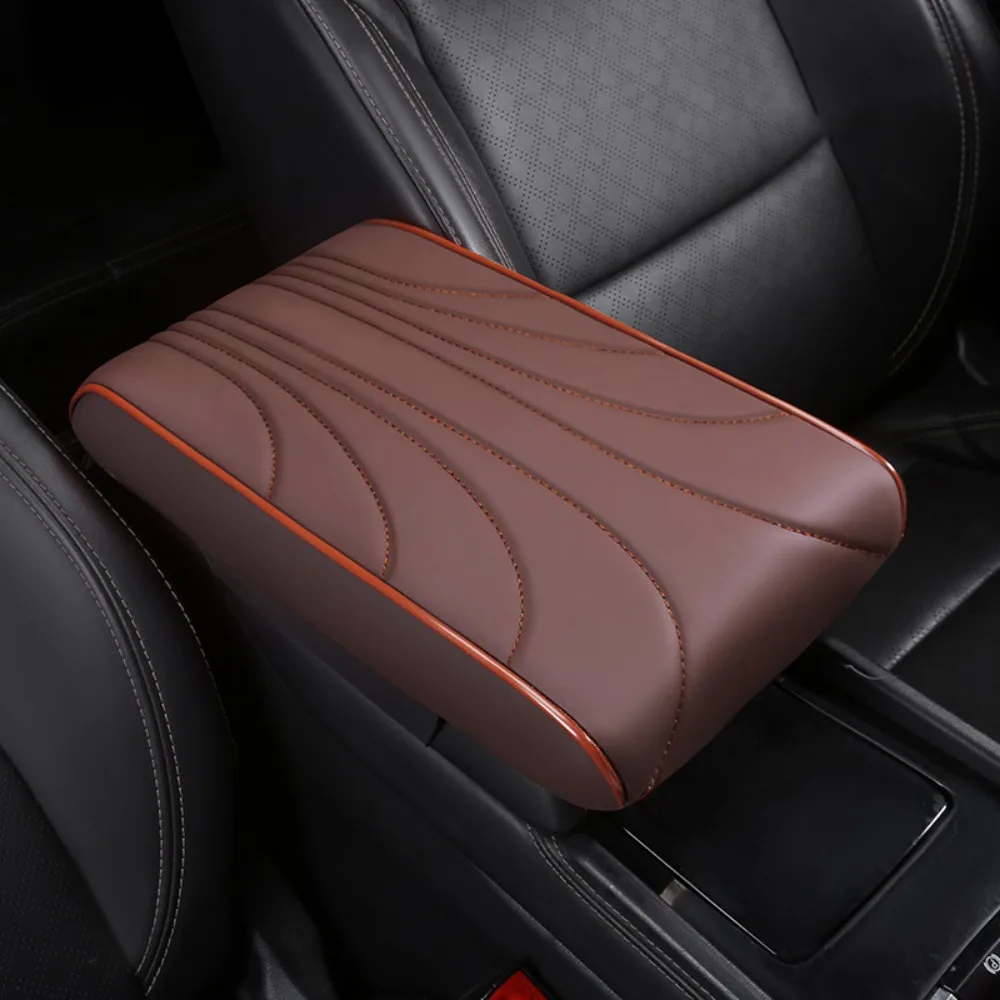 Thick Car Armrest Mat Comfortable Soft Center Console Cover Anti-slip Elastic Strap Car Elbow Support Pad Arm Height Increasing