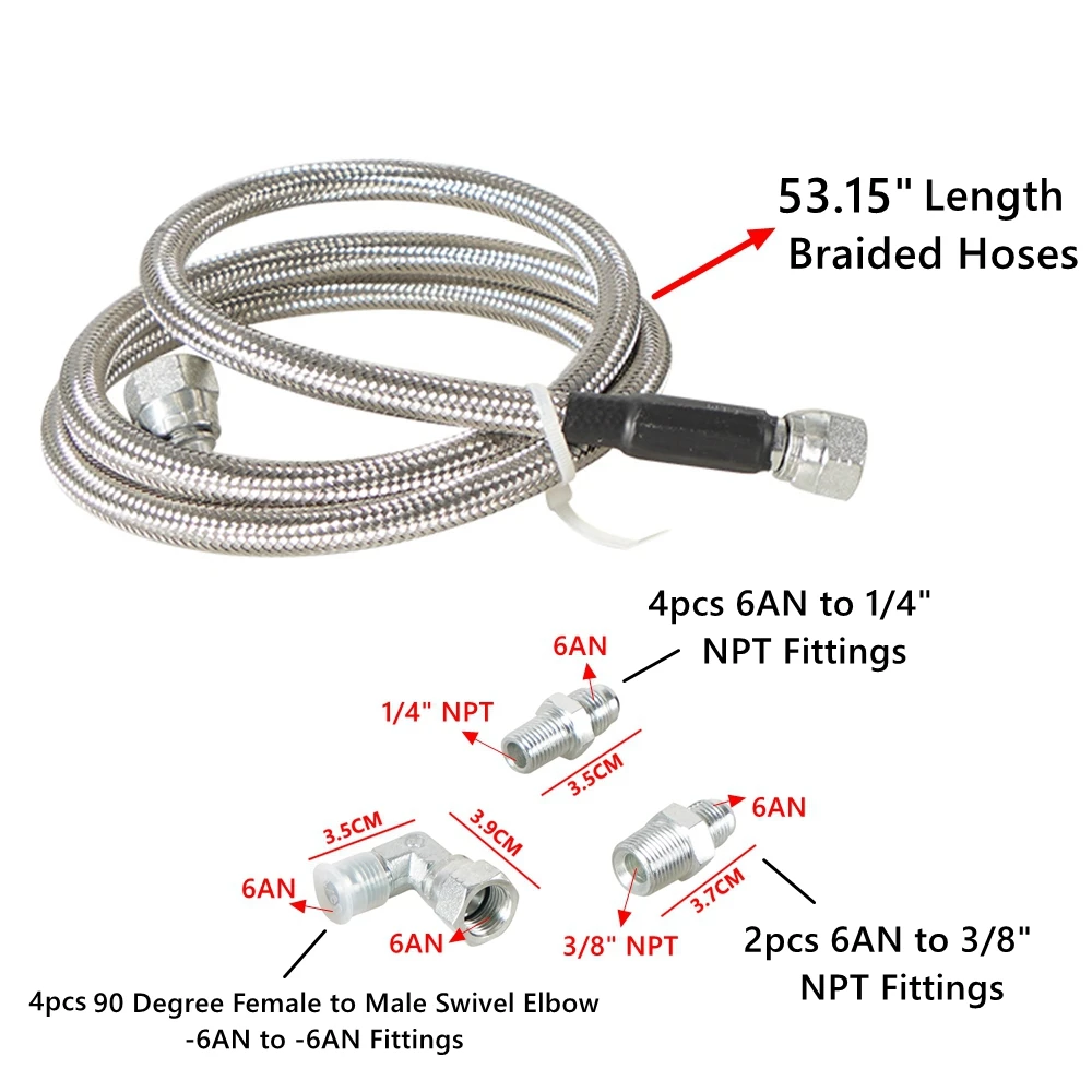 6AN Transmission Cooler Hose Braided Oil Fuel Line For Ford Chevy Buick Cadillac Cars & Trucks Replace TH350/ 700R4/ TH400