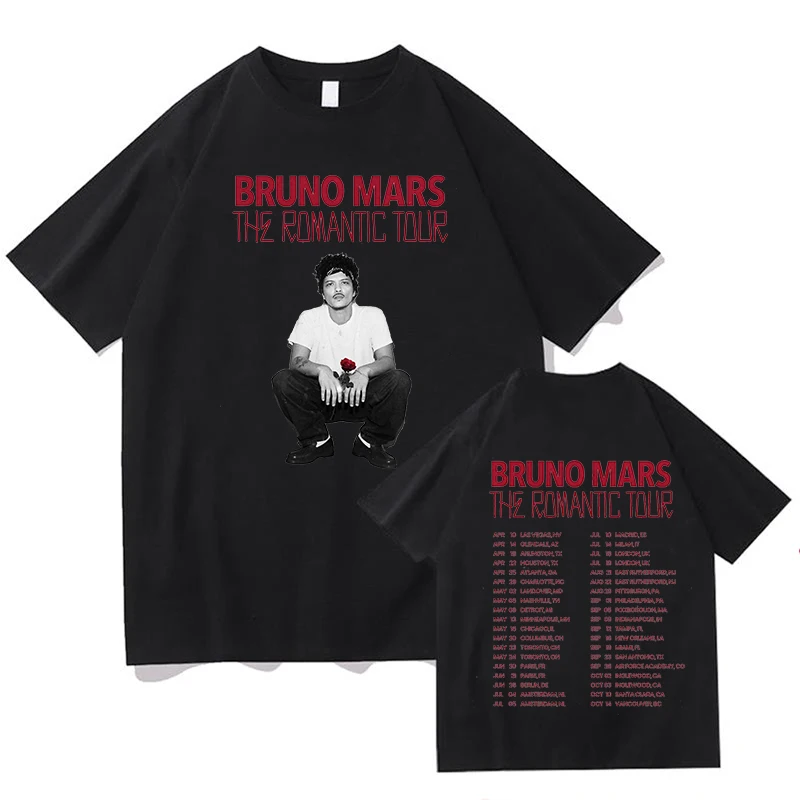 Bruno Mars The Romantic Tour 2026 T-shirt Short Sleeve Cotton