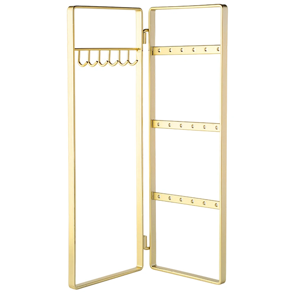 

Golden Jewelry Rack Necklace Earring Holder ganizer Desktop Display Iron Stable Base Shop Counter Personal Use Fine