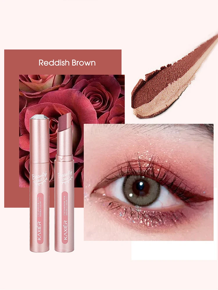 Waterproof Double Color Eye Shadow Stick - Gradient, Sweat-proof, and Smudge-proof Makeup Tool for Easy and Long-lasting