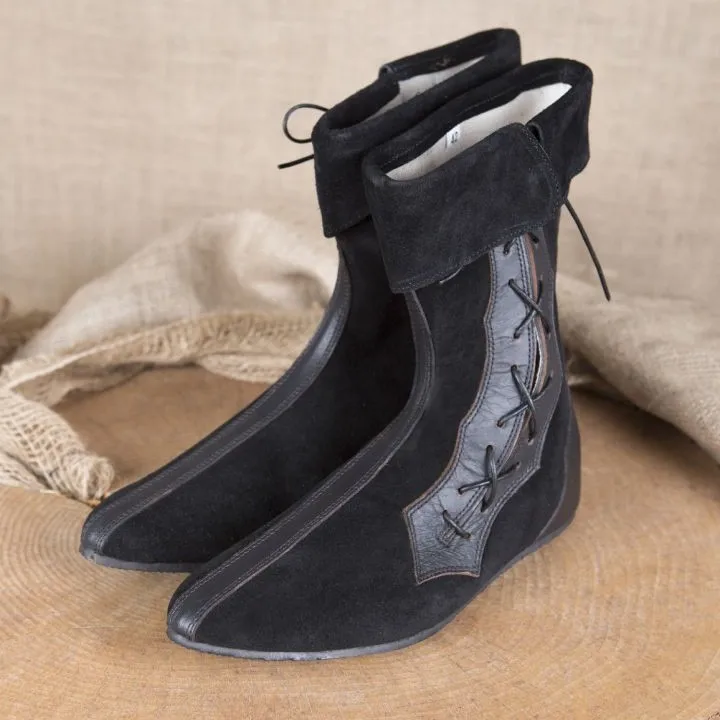 

Retro Medieval Renaissance Viking Pirate Unisex Fashion Leather Stitching Short Boots Western Cowboy Boots Cosplay Knight Boots