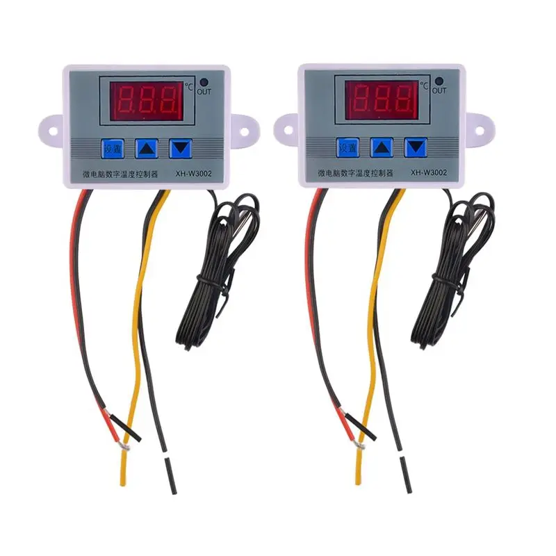 ABGN 2Pcs W3002 Digital Temperature Controller Microcomputer Thermostat Thermoregulator Heat Cool Temperature Control Switch