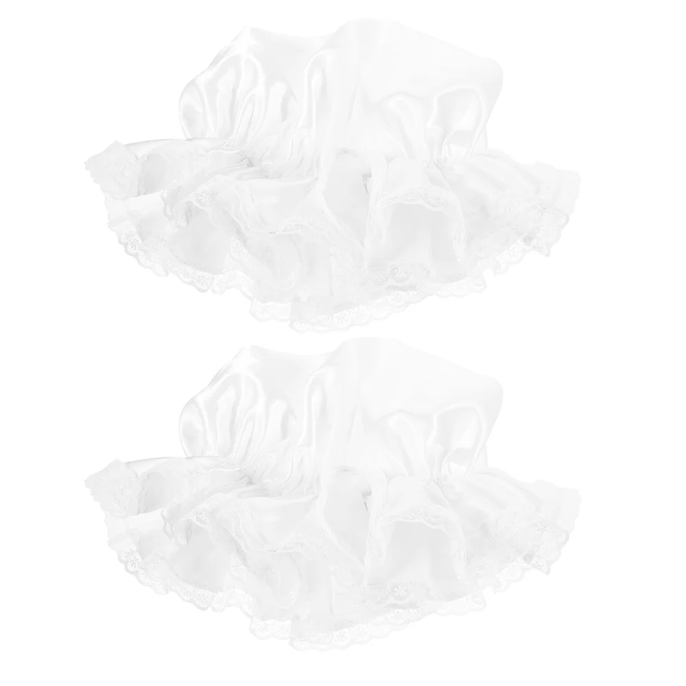 Gorros de sirvienta de encaje blanco para disfraz de Cosplay, accesorio de juego de rol para fiesta, sombrero de vestir para mujer, tocado de Lolita, ropa para eventos elegantes, 2 uds.