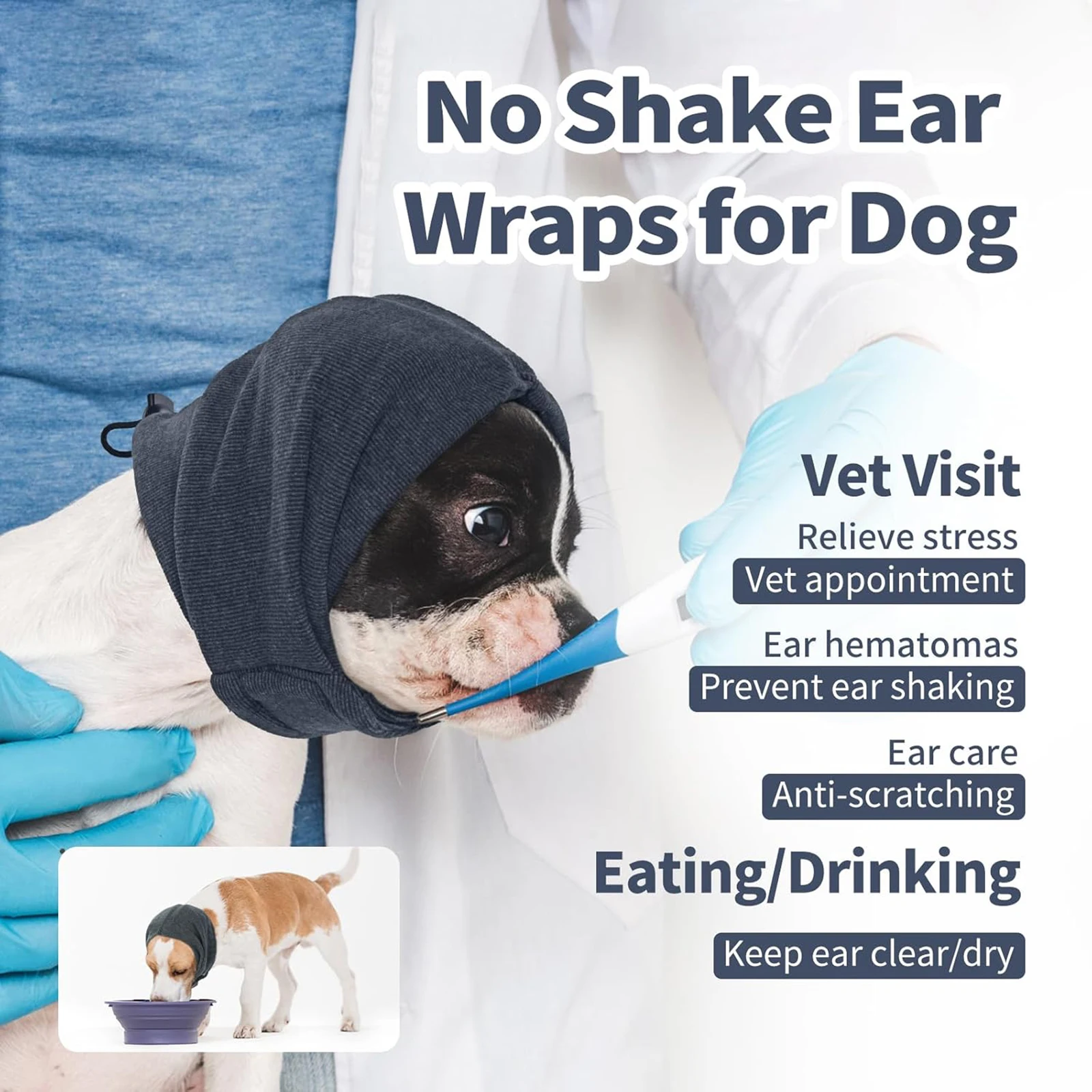 Soft Dog Calming Hoodie Noise Cancellation Calming Dogs Ear Cover for Noise Cancelling Sleep Help