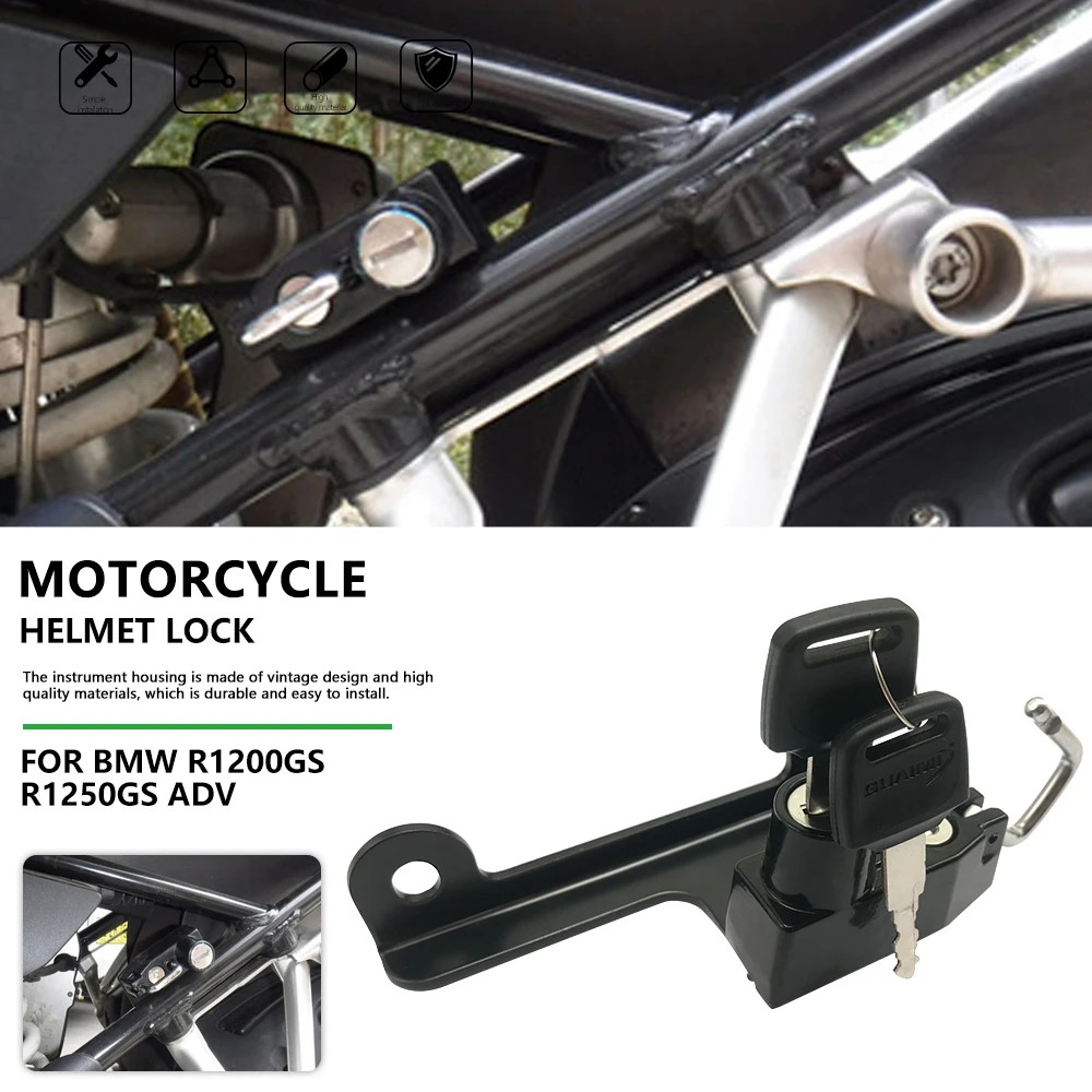 

For R1200GS R1250GS Helmet Lock Mount Hook Side Anti-theft Security For BMW R1200 GS LC ADV 2013-2019 R1250GS Adventure 2019
