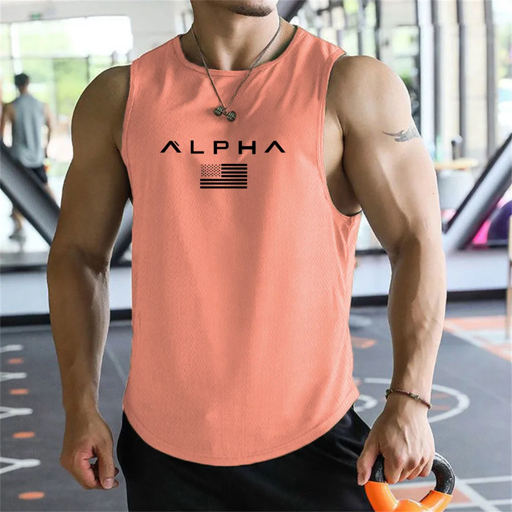 Cross-border European Size Alpha Men's Printed Round-neck Fitness Vest, Undershirt, Muscle Quick-drying Basketball Vest image 6