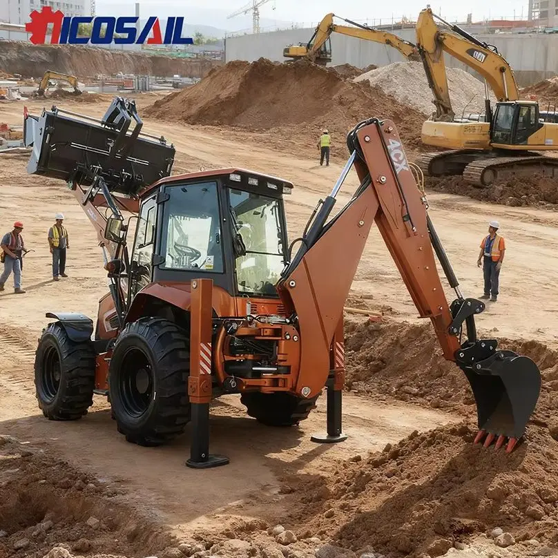 

Wheel type small loader backhoe 4x4 front loader 2-ton 3-ton backhoe loader for municipal construction