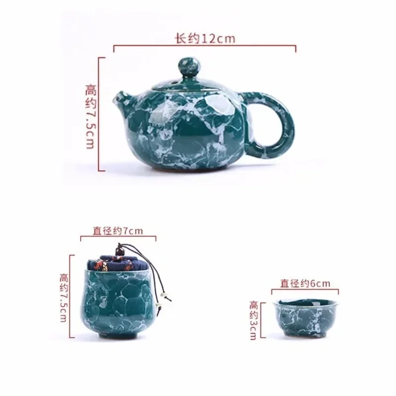 High-end Travel Kung Fu Tea Set Ceramic Chinese Teapot Porcelain Teaset Gaiwan  Cups of Tea Ceremony  Pot With Travel Bag