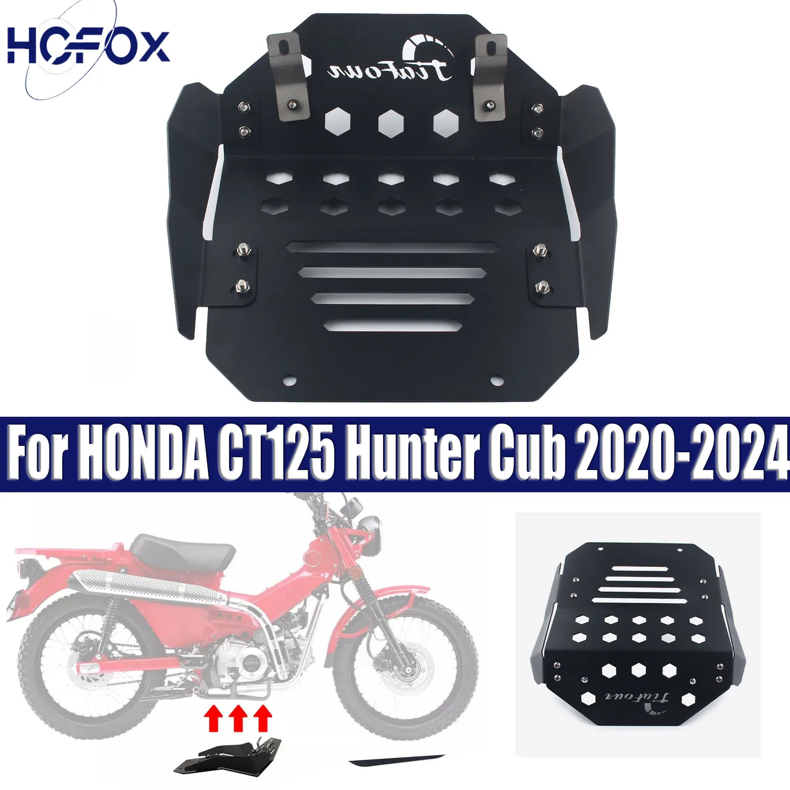 ホンダ CT125 ハンターカブ 2020-2024 オートバイエンジン下保護カバースキッドプレートエンジンガードシャーシカバー