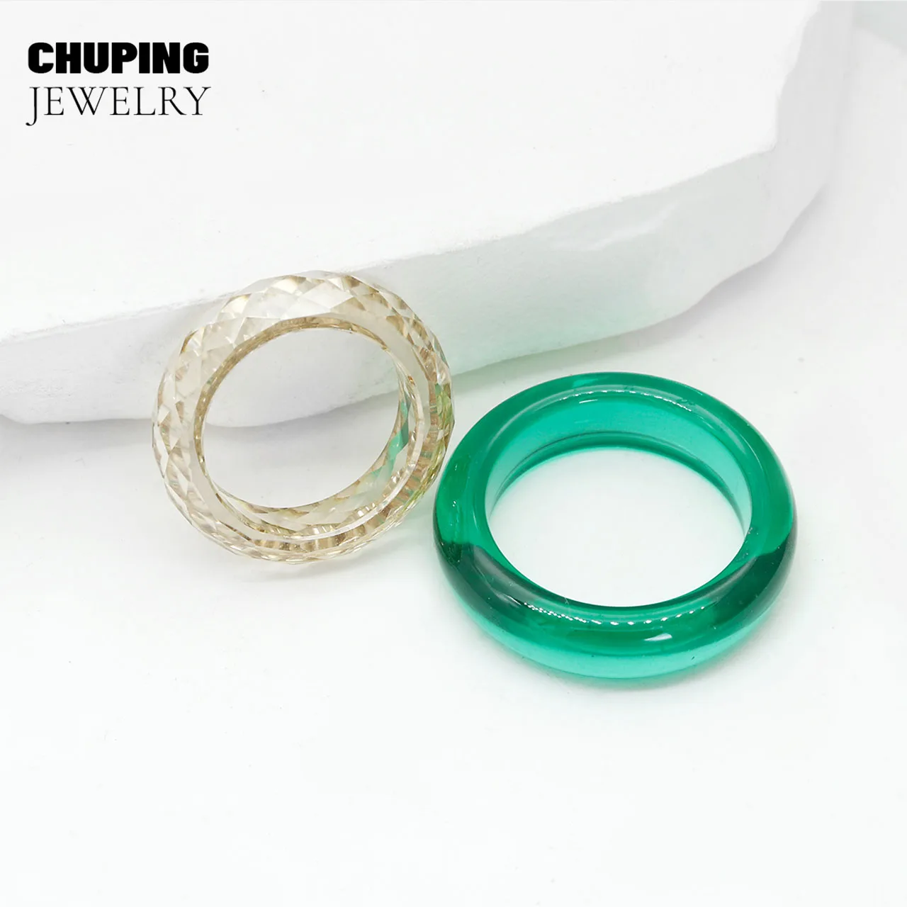 مجوهرات Chu Ping الفاخرة 100% من حجر المويسانتي نطاق خاتم من 14 إلى 22 بوصة بنمط مختلف يمكن تغيير مزاجك