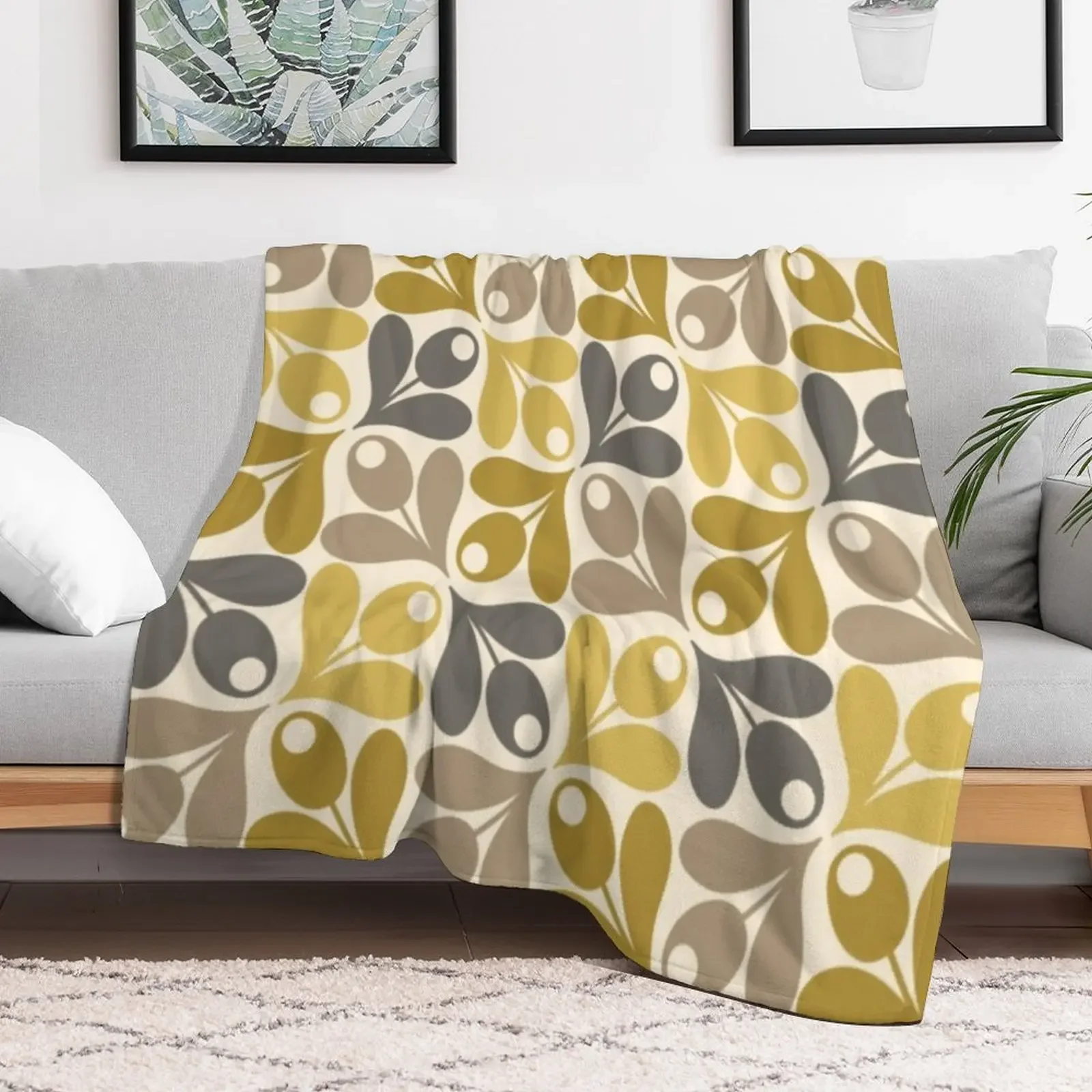 New orla kiely acorn flowers,kiely pattern, orla kiely abstract flowers Throw Blanket Softest bed plaid blankets ands Blankets