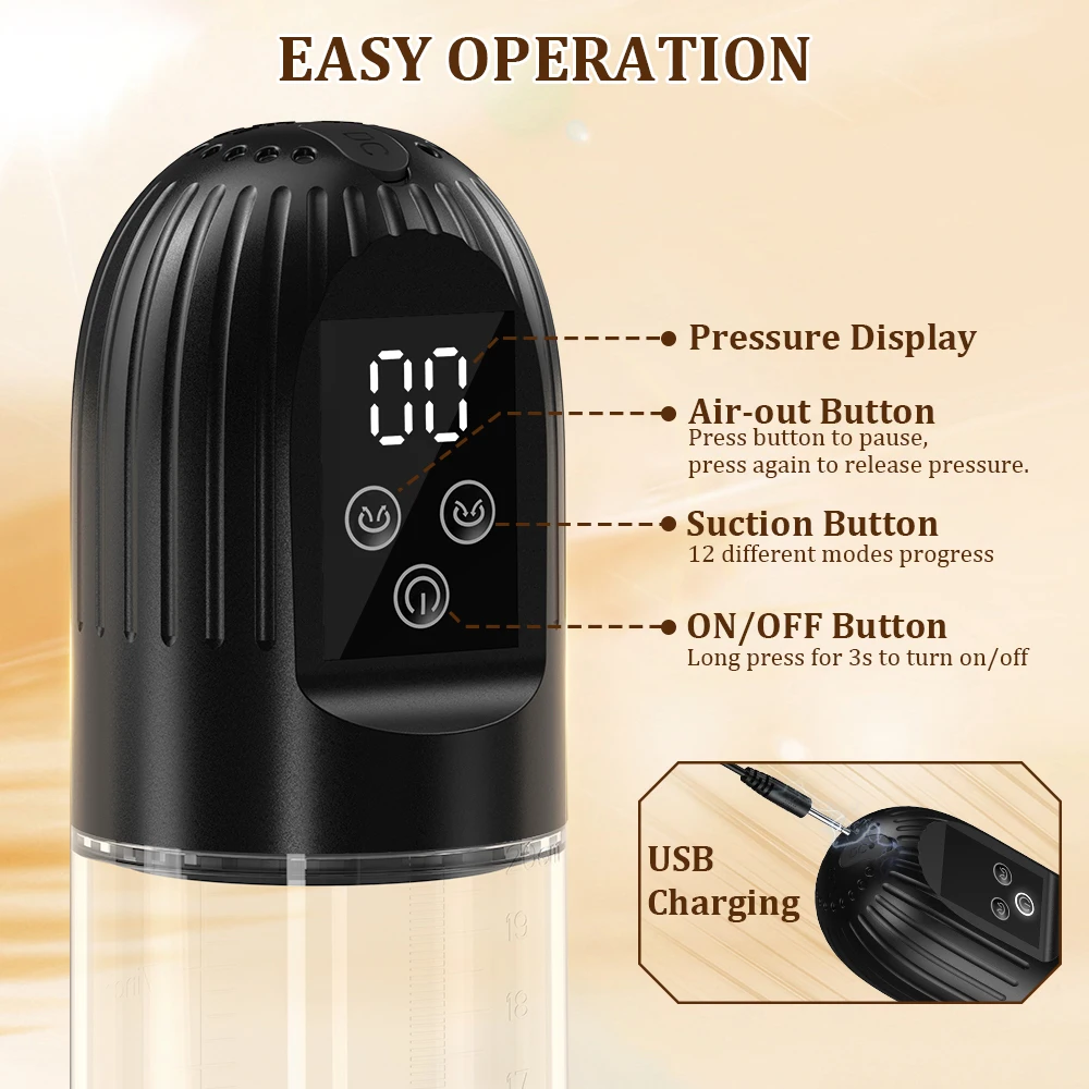 مضخة القضيب الكهربائية القضيب المكبر مضخة تفريغ الجنس لعب للرجال القضيب أكبر المدرب الكبار الذكور الاستمناء القضيب توسيع #3