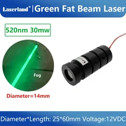 25*60mm 520nm 35mw Fat Think Green Diode Laser Module for Stage Lighting KTV Bar Wine Base