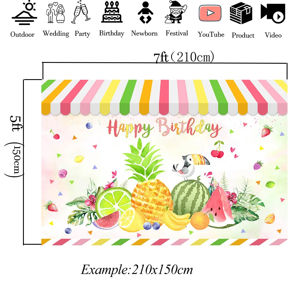 Totti frutti-女の子の誕生日の背景バナー,カラフルなパイナップルの装飾,トロピカルフルーツ,ショップの背景パーティー