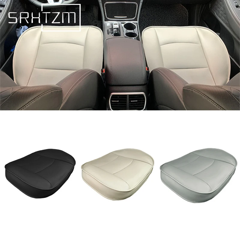 55x53cm Car Seat Protection Single Seat Without Backrest PU Senior Leather Car Seat Cover For Most Four Door Sedan SUV