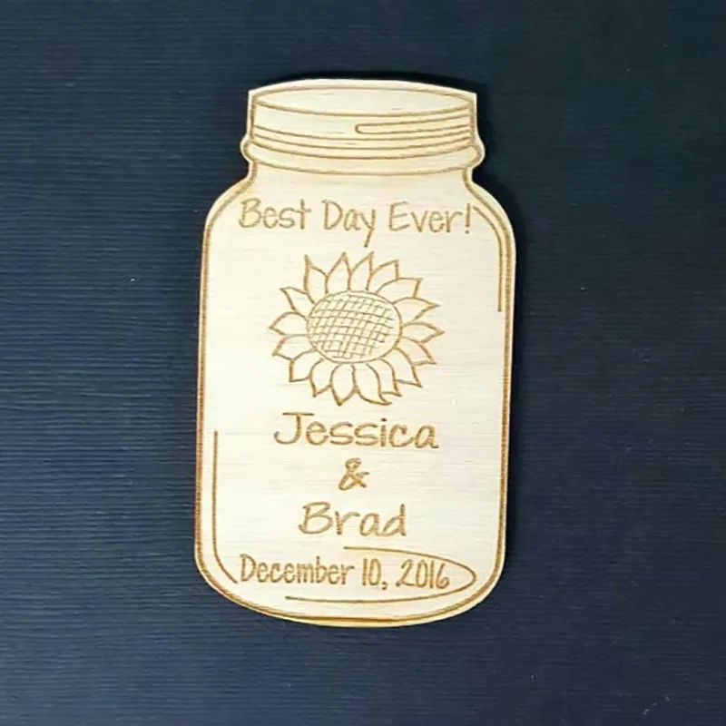 Personalisierter Kühlschrankmagnet aus Holz, Sonnenblumen-Magnete „Save the Date“, individueller Name, Braut, Bräutigam, Hochzeitsgeschenk, Hochzeitsdekoration