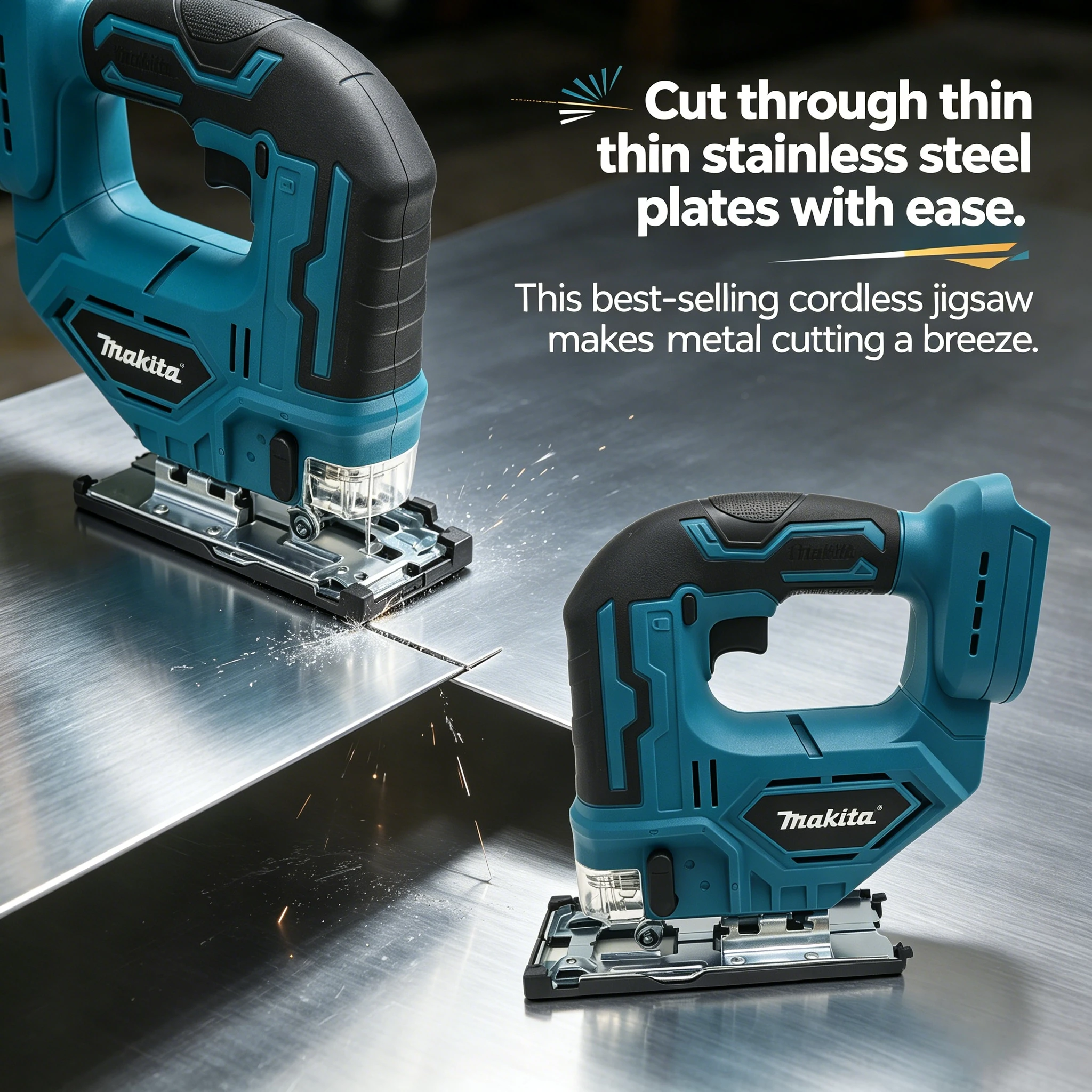 Makita DJV182Z Barrel Handle Jigsaw 18V Cordless Electric Saw - Variable Speed Orbital Action, Tool Only (No Battery/Charger)