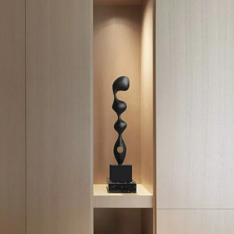 Modern abstract art sculptures slim and tall styles slender niches window decorations entrance halls living rooms resin ornament