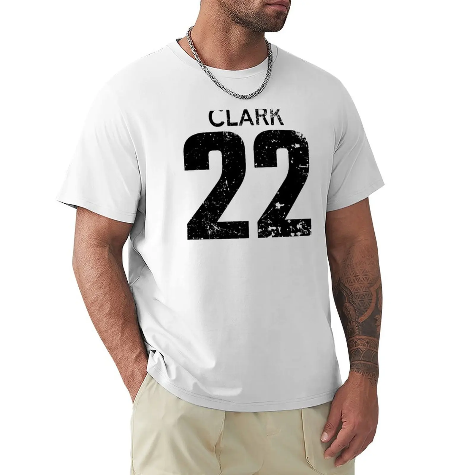 

Caitlin Clark Black Distressed Jersey Number 22 T-Shirt Aesthetic clothing oversizeds sweat t shirts for men graphic