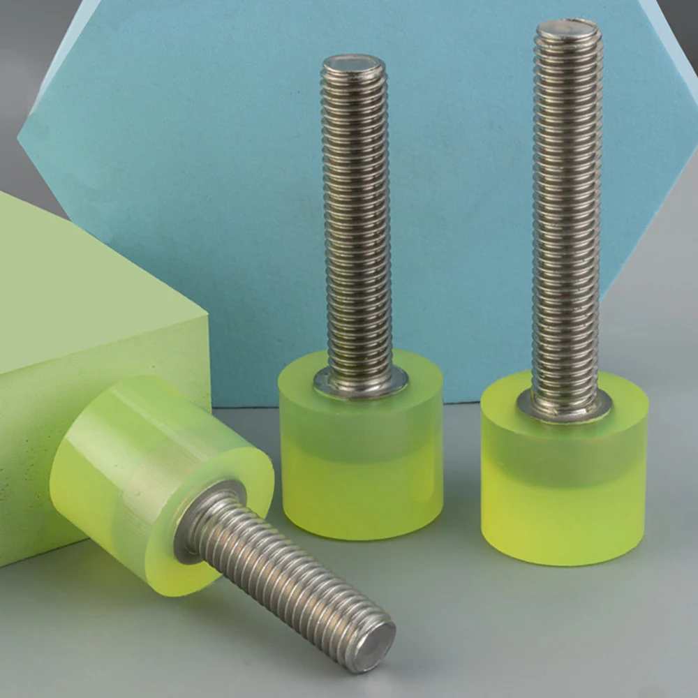 M10 M12 M14 M16 PU Bolt 304 Stainless Steel Polyurethane Coated Set Screw Buffer Anti-Collision Grub Screw Positioning Stopper