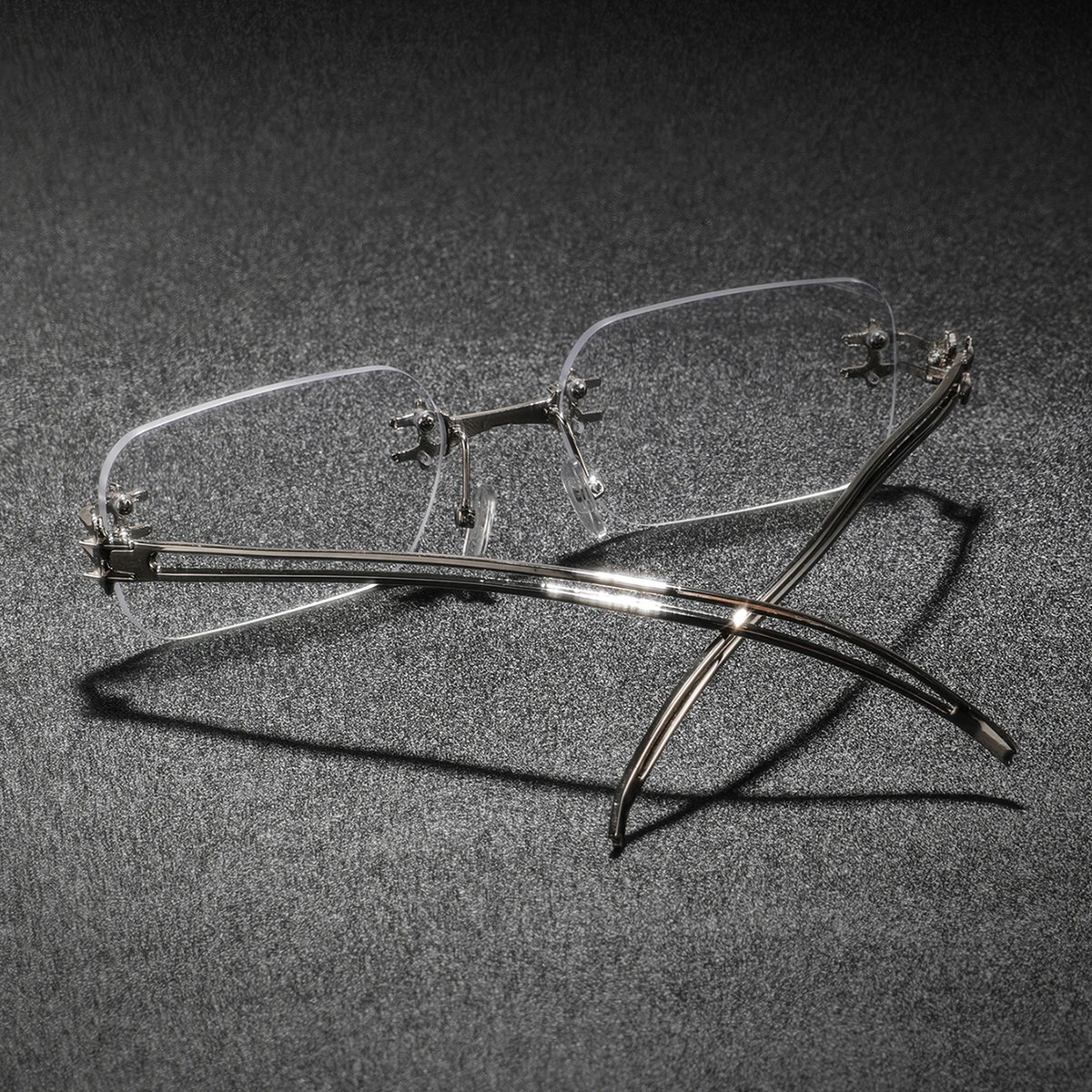 1. メンズ用、金属製のくり抜き加工が施された、シルバーのフ - Men'S Fashion Non Prescription Glasses のレビューと価格