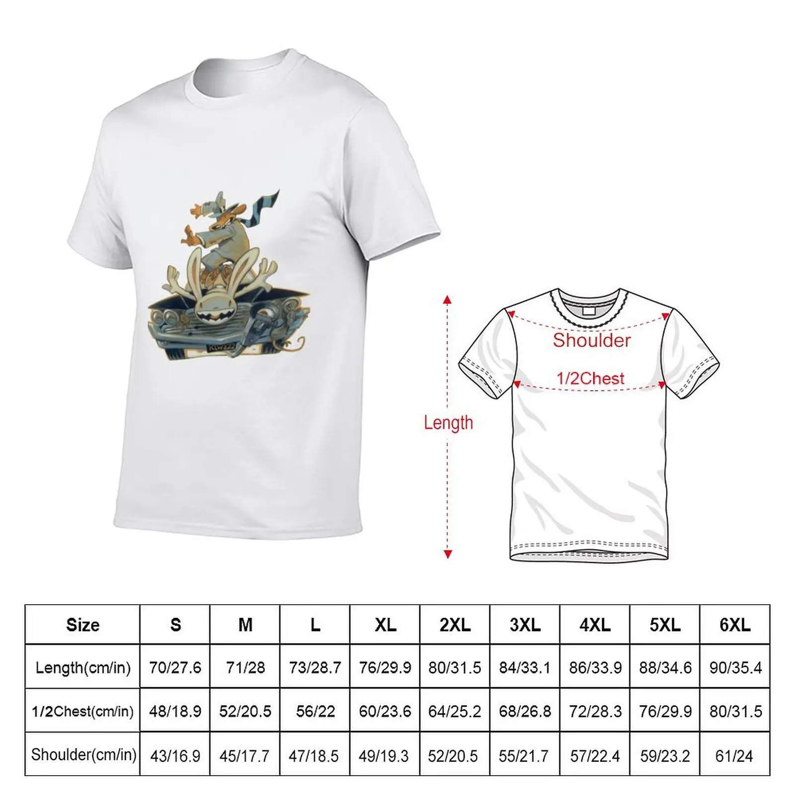 sam and max Sticker T-Shirt anime t shirts for man man t shirt luxury cotton t shirt man T-Shirt