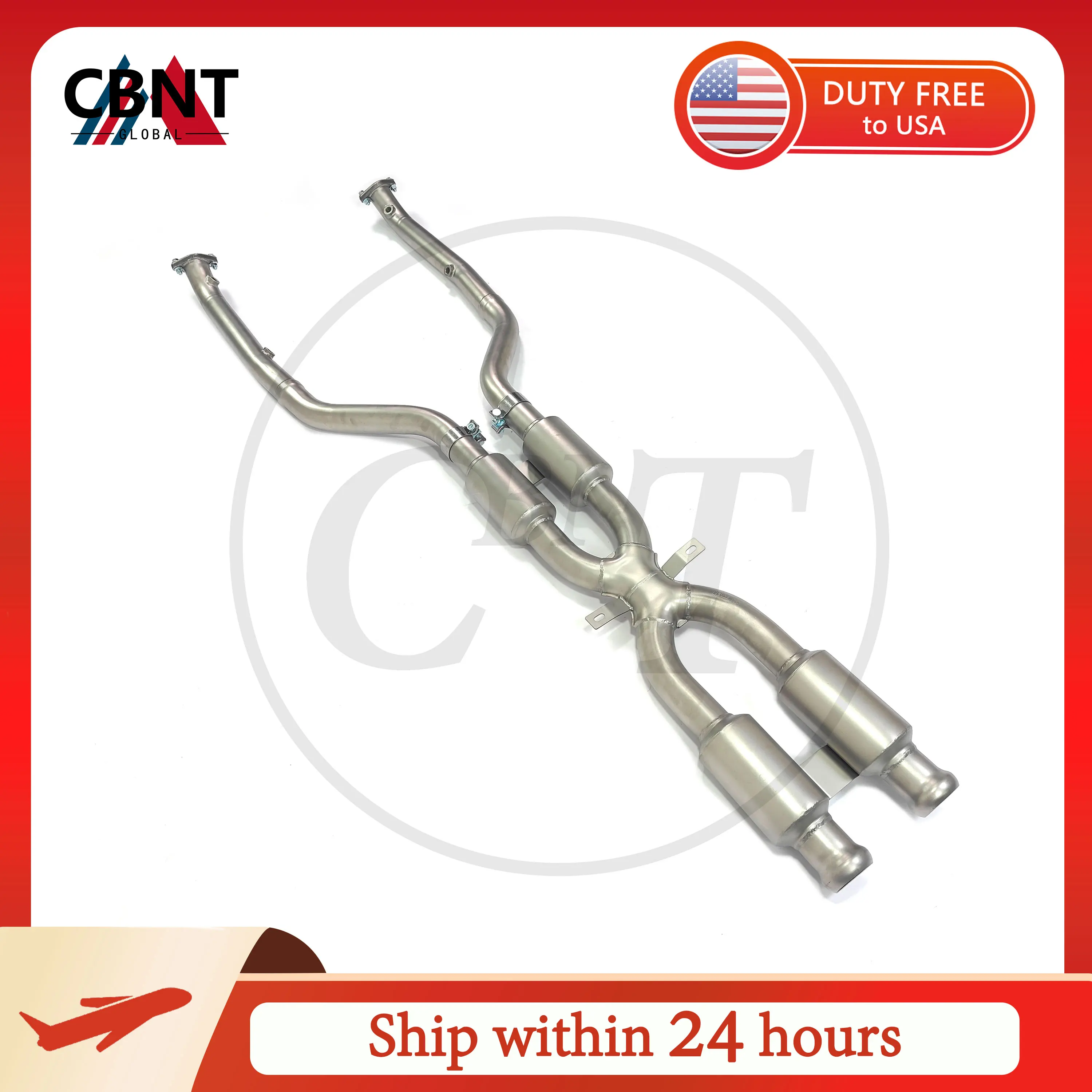 CBNT لسيارات BMW E92 M3 V8 4.0L أنبوب العادم الأوسط عالي الجودة SS304 ماسورة العادم مع أربعة أنظمة عادم منتصف الأنابيب