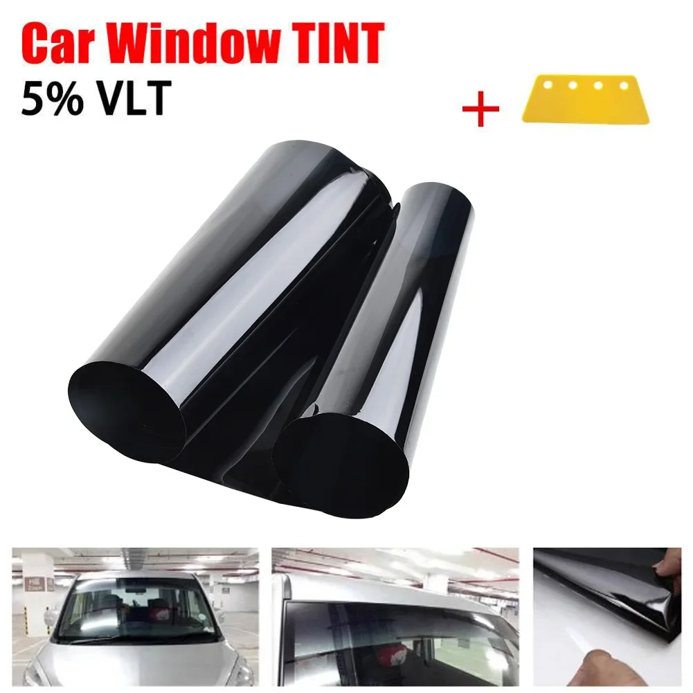 

Cover Case Solar Film W Scraper Tint Film 1 Roll 20cm*150cm Anti-UV Water-Resistant Black Waterproof Car Windshield