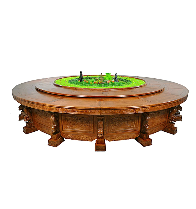 Circular marble electric dining table