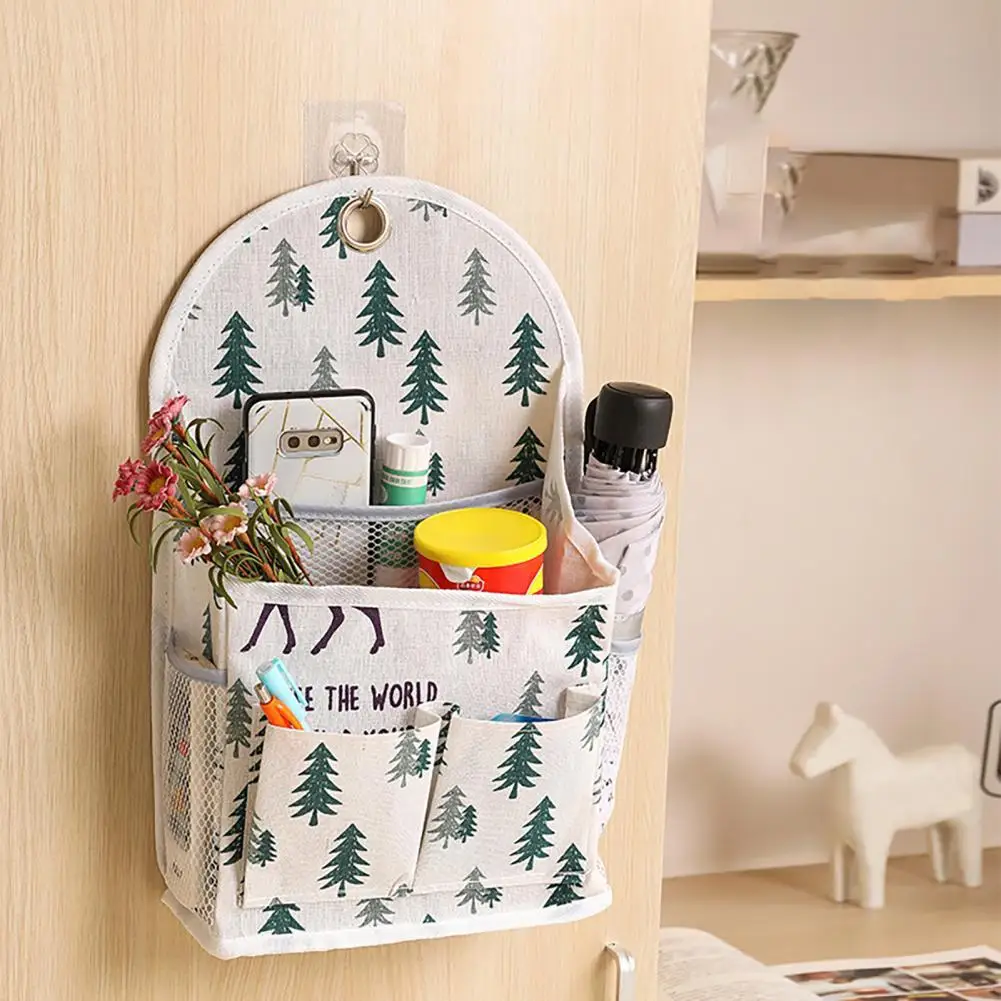 Wall-mounted Hanging Bag Wall Storage Basket Thick Cotton Flax Hanging Organizer Storage Bag Sundries Organizer Hanging Basket