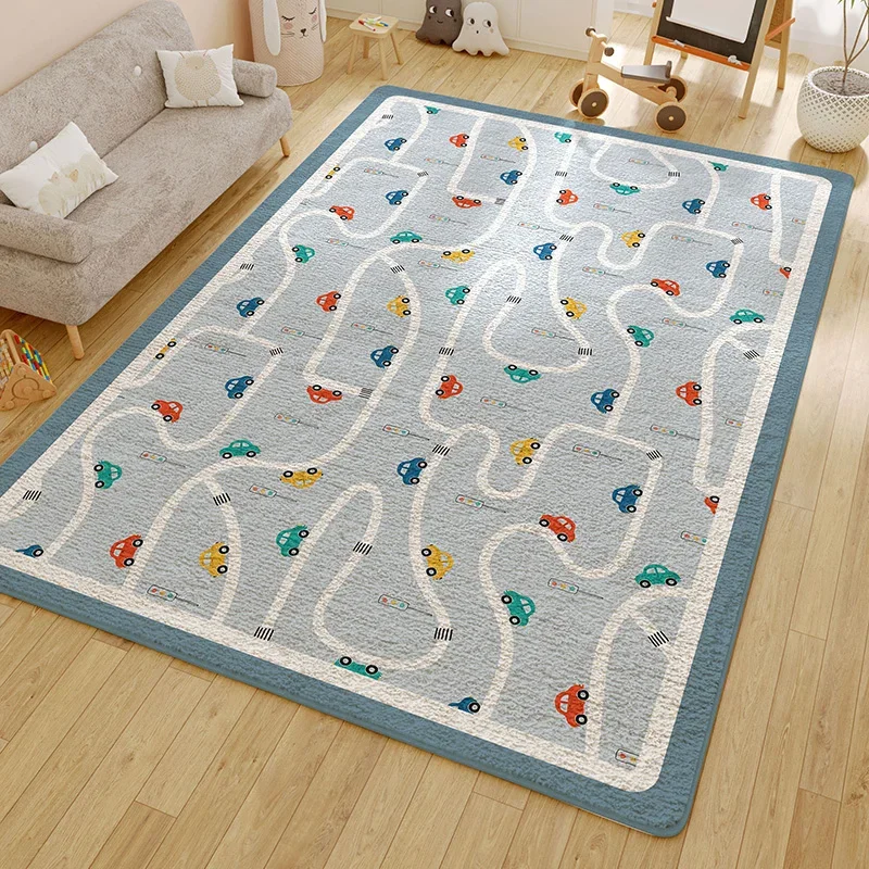 Nordic Simple Largearea Decorative Carpet Living Room Carpets Non slip Washable Rug Washable Cute Cartoon Home