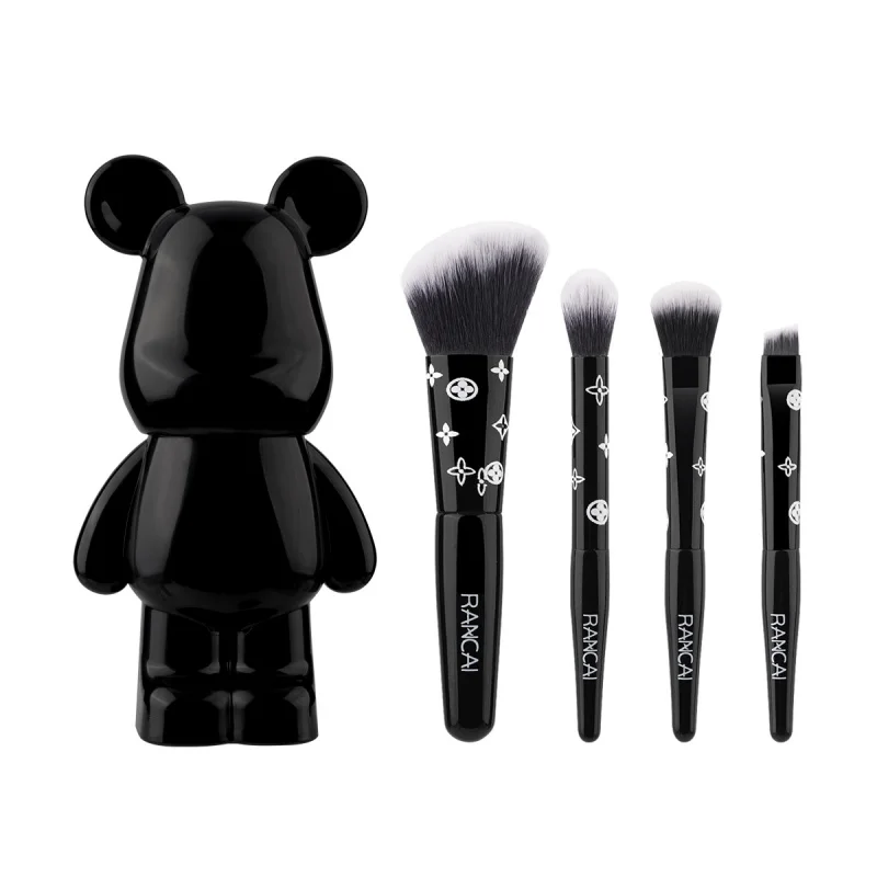 

4Mini Makeup Brush Portable Bear Storage Jar Eyeshadow Brush Soft Makeup Available