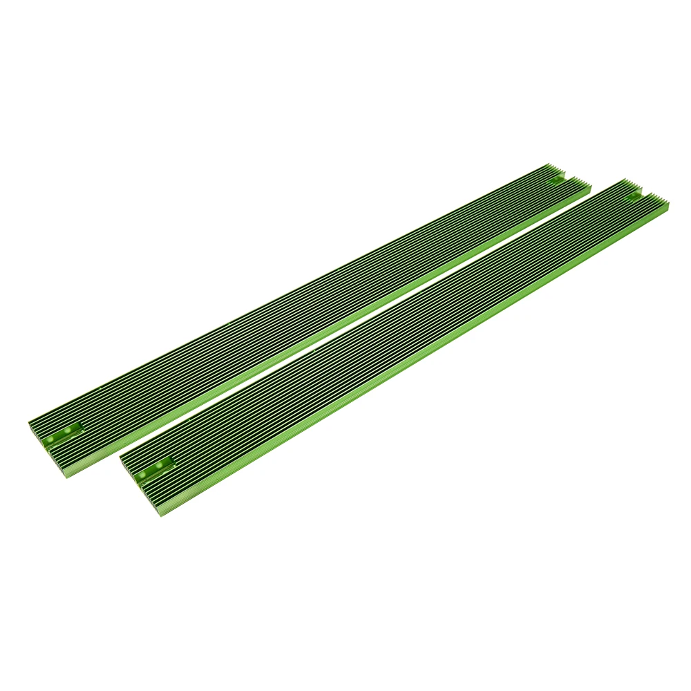 

2PCS Pre-drilled heat sinks DIY led grow strips lamp green radiator 560x55x10MM