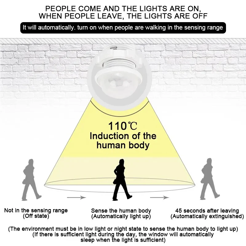 Interruptor de Sensor de cuerpo infrarrojo, Detector de Sensor PIR, interruptor de inducción automático para lámpara de techo, iluminación LED, Sensor de movimiento
