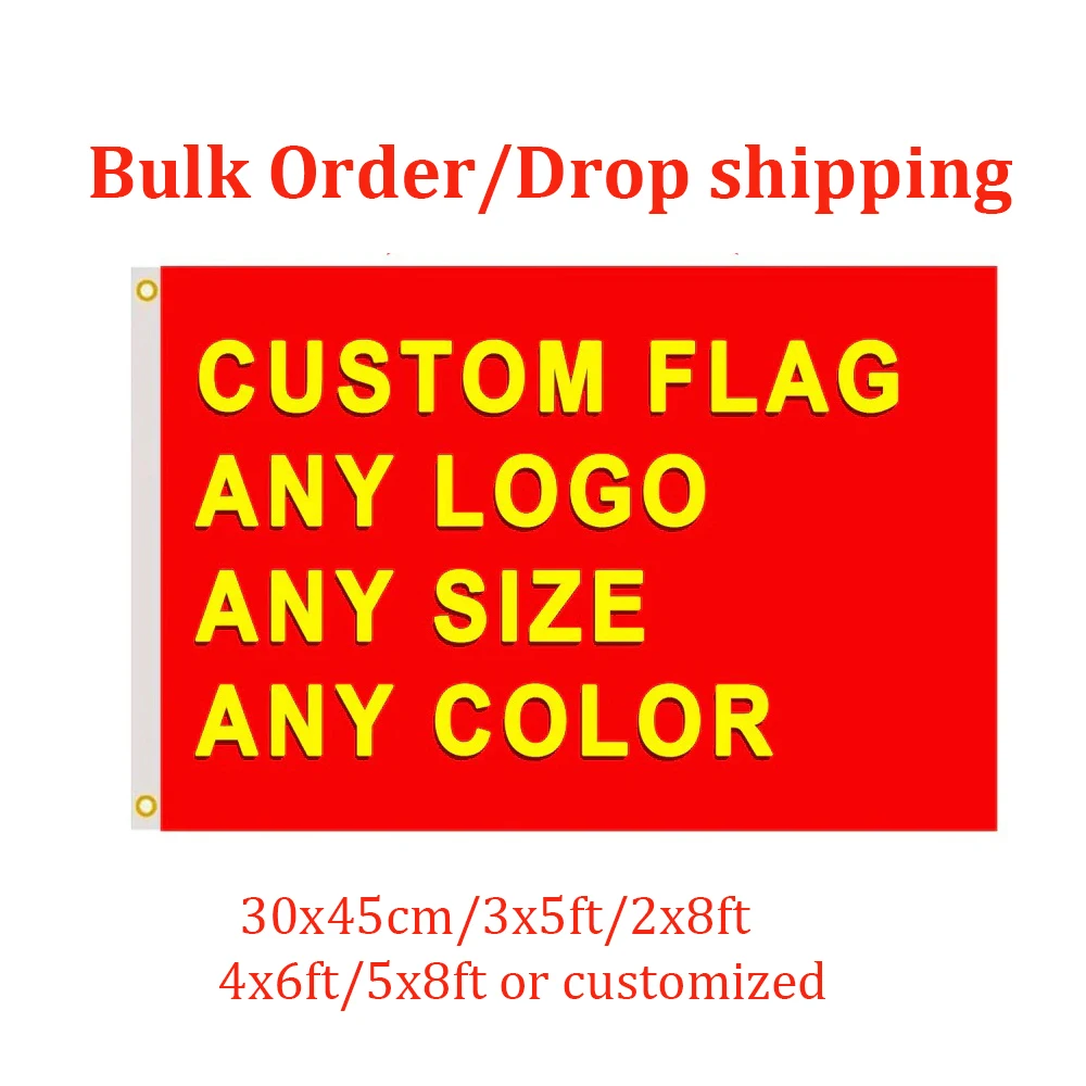 Custom Flag 3x5/2X8/4X6/5X8FT Any Size Banner Flying Free Design Polyester Sport Car Decor Home Gift Party Dorm Indoor Outdoor