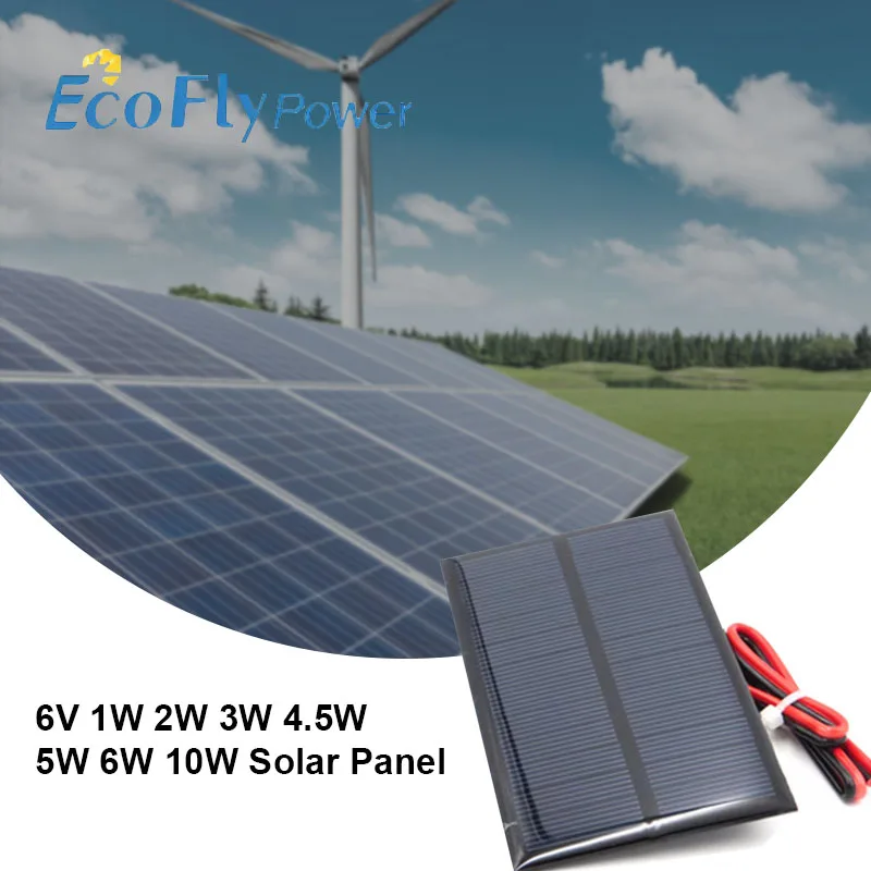 Painel solar 6v 1w 2w 3w 4.5w 5 6 10 mini sistema solar diy para carregadores de telefone celular de bateria célula solar portátil